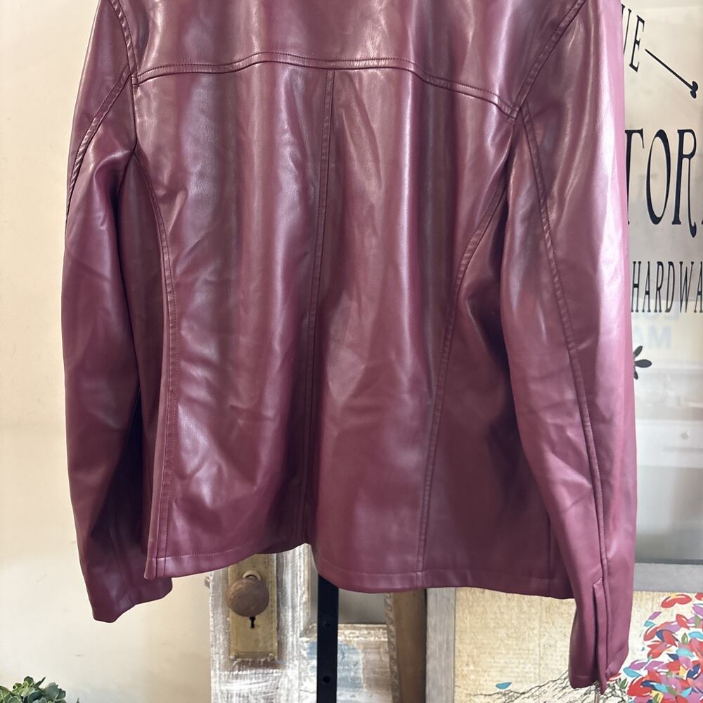 Maroon Philosophy Vegan Leather Jacket Size XL - Picture 14 of 14